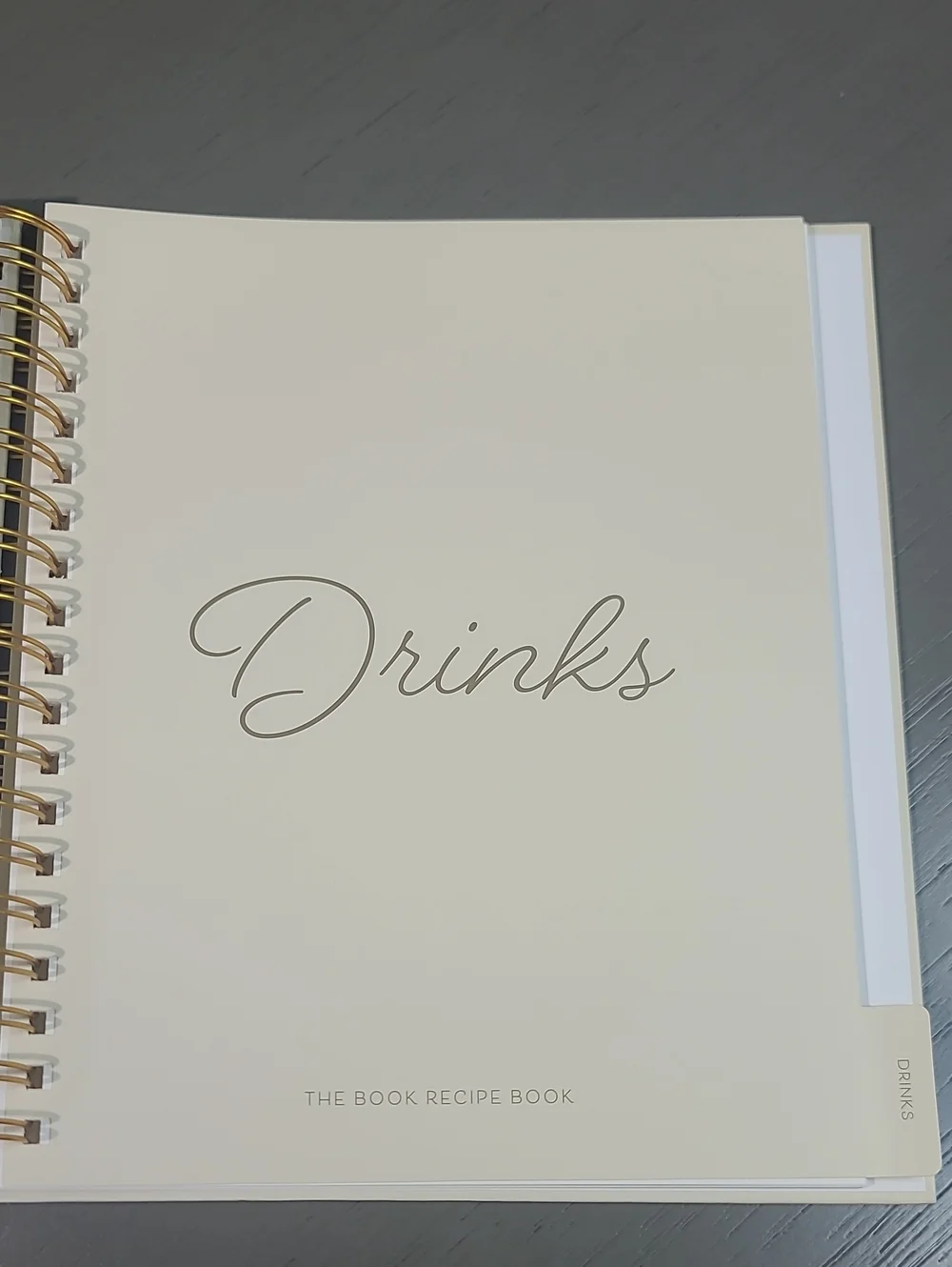 Recipe Book Journal with Gold Spiral -